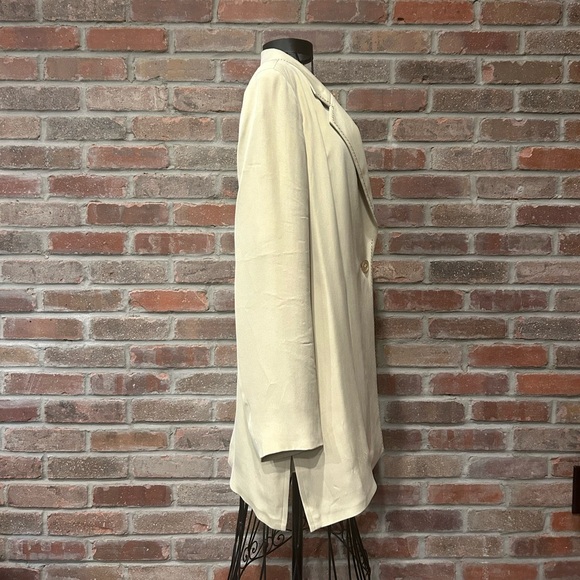 Moda Seta by Sandra King Size Large 100% Silk Khaki Top and Blazer - Picture 4 of 7